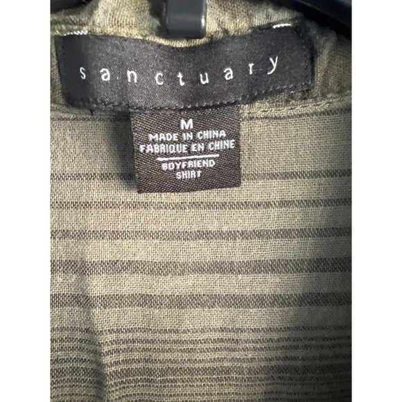 Sanctuary Camo Roll Tab Sleeve Boyfriend Shirt Button Up Womens Size M - Picture 3 of 8